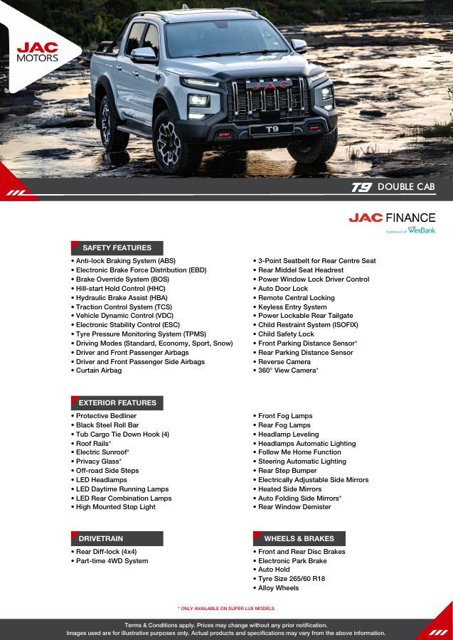 JAC T9 Double Cab brochure cover