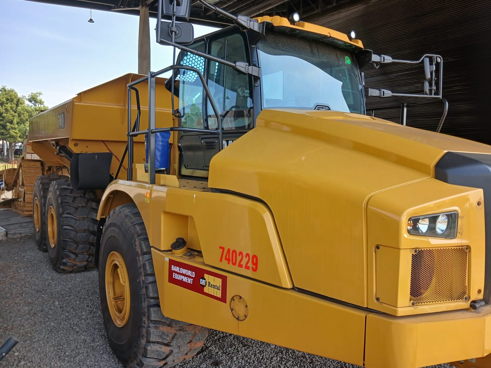 Cat 740 GC articulated truck cab and front view